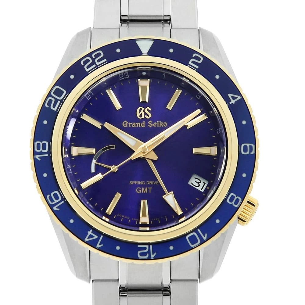 GRAND SEIKO SPORTS COLLECTION MASTER SHOP LIMITED SPRING DRIVE GMT WRIST WATCH: Grand Seiko Sports Collection Master Shop Limited Spring Drive GMT Wrist Watch Brand: Grand Seiko Type: Wrist watch Material: Band Material Stainless Steel, Case Material Stainless Steel Color: Blu