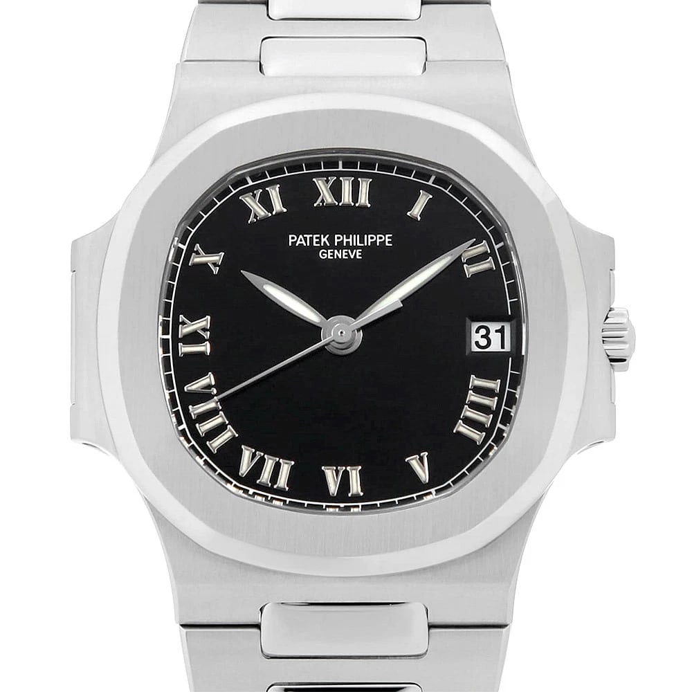 PATEK PHILIPPE NAUTILUS SECOND HAND WRIST WATCH: PATEK PHILIPPE Nautilus second hand Wrist Watch Brand: PATEK PHILIPPE Type: Wrist watch Material: Band Material Stainless Steel, Case Material Stainless Steel Color: Black Size: Case:W35mm Circumf