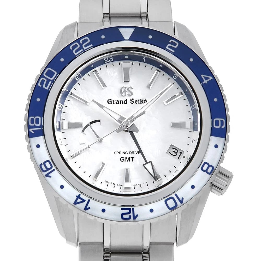 GRAND SEIKO SPORTS COLLECTION SPRING DRIVE GMT SCHUKABRA WRIST WATCH: Grand Seiko Sports Collection Spring Drive GMT Schukabra Wrist Watch Brand: Grand Seiko Type: Wrist watch Material: Band Material Stainless Steel, Case Material Stainless Steel Color: Silver 