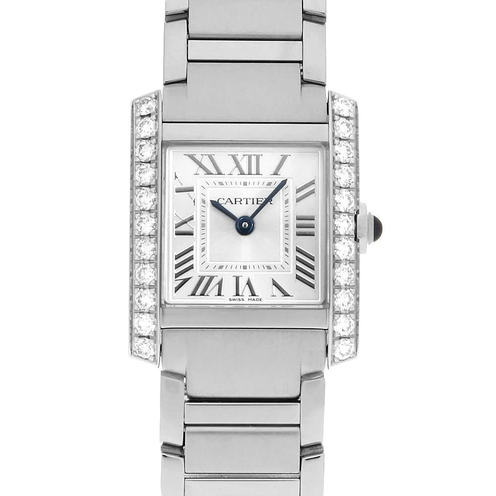 CARTIER TANK FRANCAISE SM SECOND HAND WRIST WATCH: Cartier Tank francaise SM second hand Wrist Watch Brand: Cartier Type: Wrist watch Material: Band Material Stainless Steel, Case Material Stainless Steel Color: Silver Size: Case:W25mm x H21mm