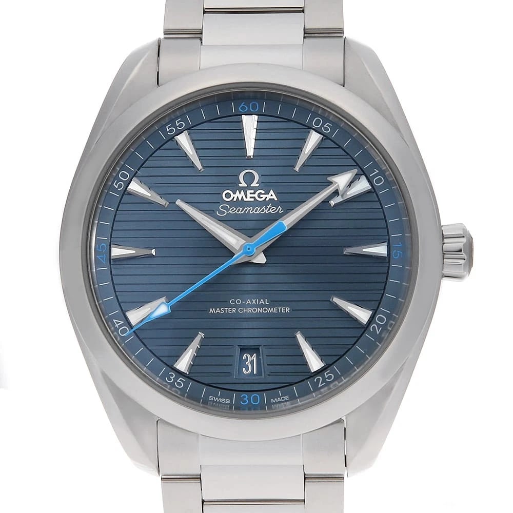OMEGA SEAMASTER AQUA TERRA CO-AXIAL MASTER CHRONOMETER WRIST WATCH: OMEGA Seamaster Aqua Terra Co-Axial Master Chronometer Wrist Watch Brand: OMEGA Type: Wrist watch Material: Band Material Stainless Steel, Case Material Stainless Steel Color: Blue Size: Case:W41m