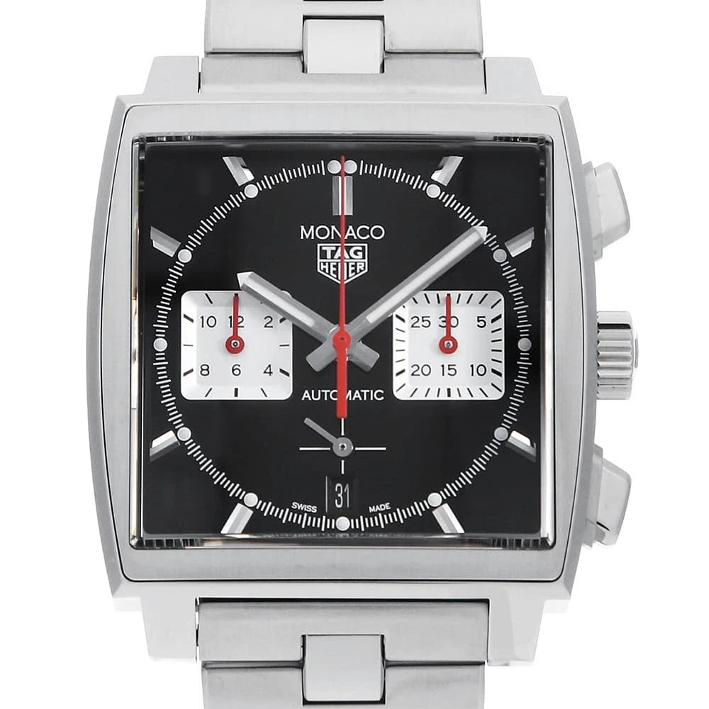 TAG HEUER MONACO CHRONOGRAPH CALIBRE HEUER WRIST WATCH: TAG Heuer Monaco Chronograph Calibre Heuer Wrist Watch Brand: TAG Heuer Type: Wrist watch Material: Band Material Stainless Steel, Case Material Stainless Steel Color: Black Size: Case:W39mm Circu