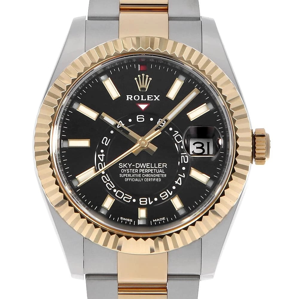 ROLEX SKY-DWELLER BLACK 3 ROW OYSTER BRACELET WRIST WATCH (1 of 5)