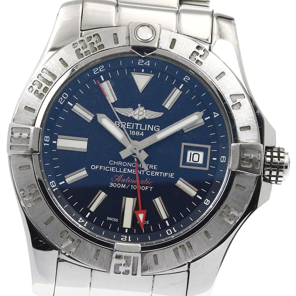 BREITLING AVENGER II GMT DATE BLUE DIAL AUTOMATIC WATCH WRIST WATCH: BREITLING Avenger II GMT Date blue Dial Automatic Watch Wrist Watch Brand: BREITLING Type: Wristwatch Material: Band Material Stainless Steel, Case Material Stainless Steel Color: Band Color Silver