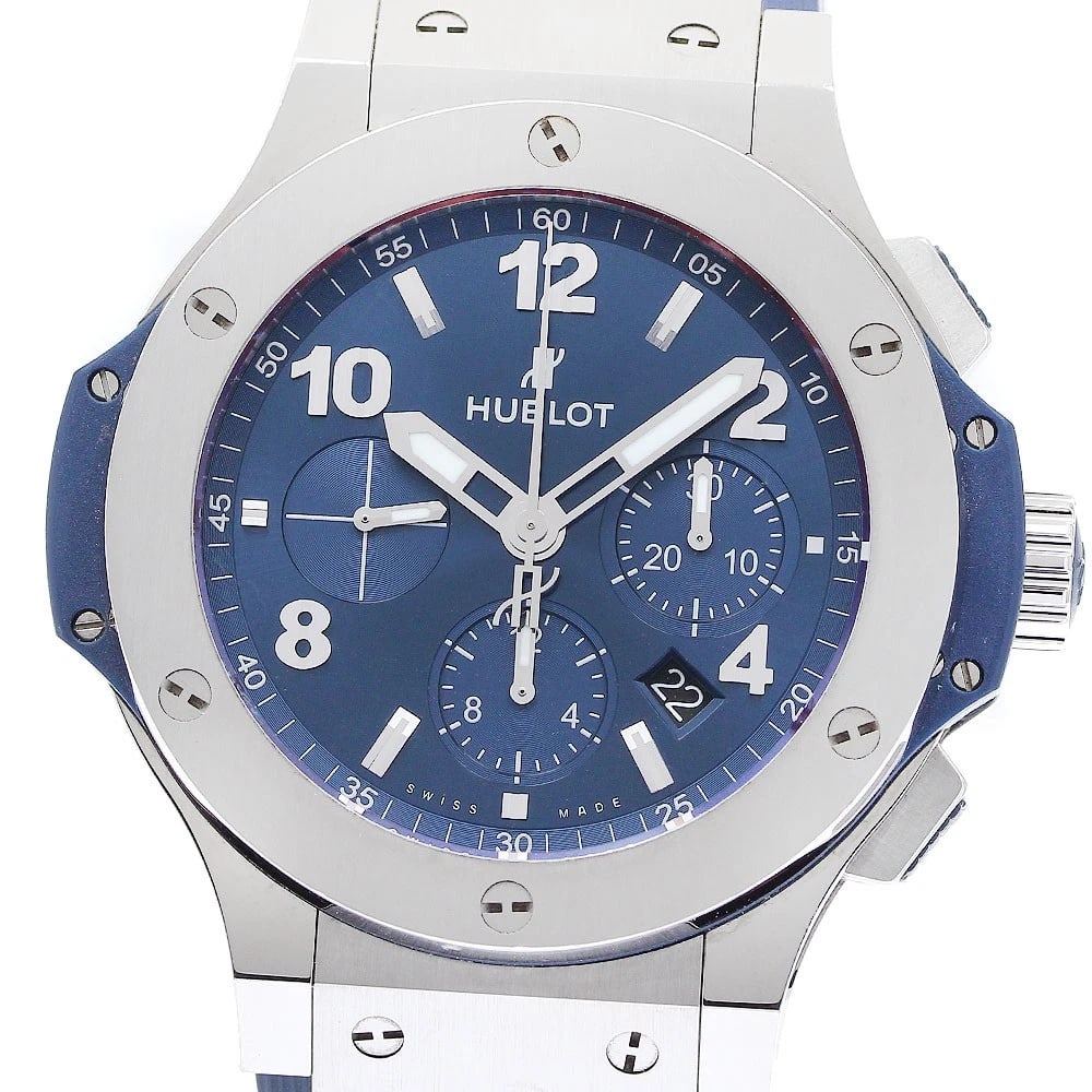 HUBLOT BIG BANG CHRONOGRAPH DATE AUTOMATIC WATCH WRIST WATCH: HUBLOT big Bang Chronograph Date Automatic Watch Wrist Watch Brand: HUBLOT Type: Wristwatch Material: Band Material rubber, Case Material Stainless Steel Color: Band Color blue, Case Color Silver /