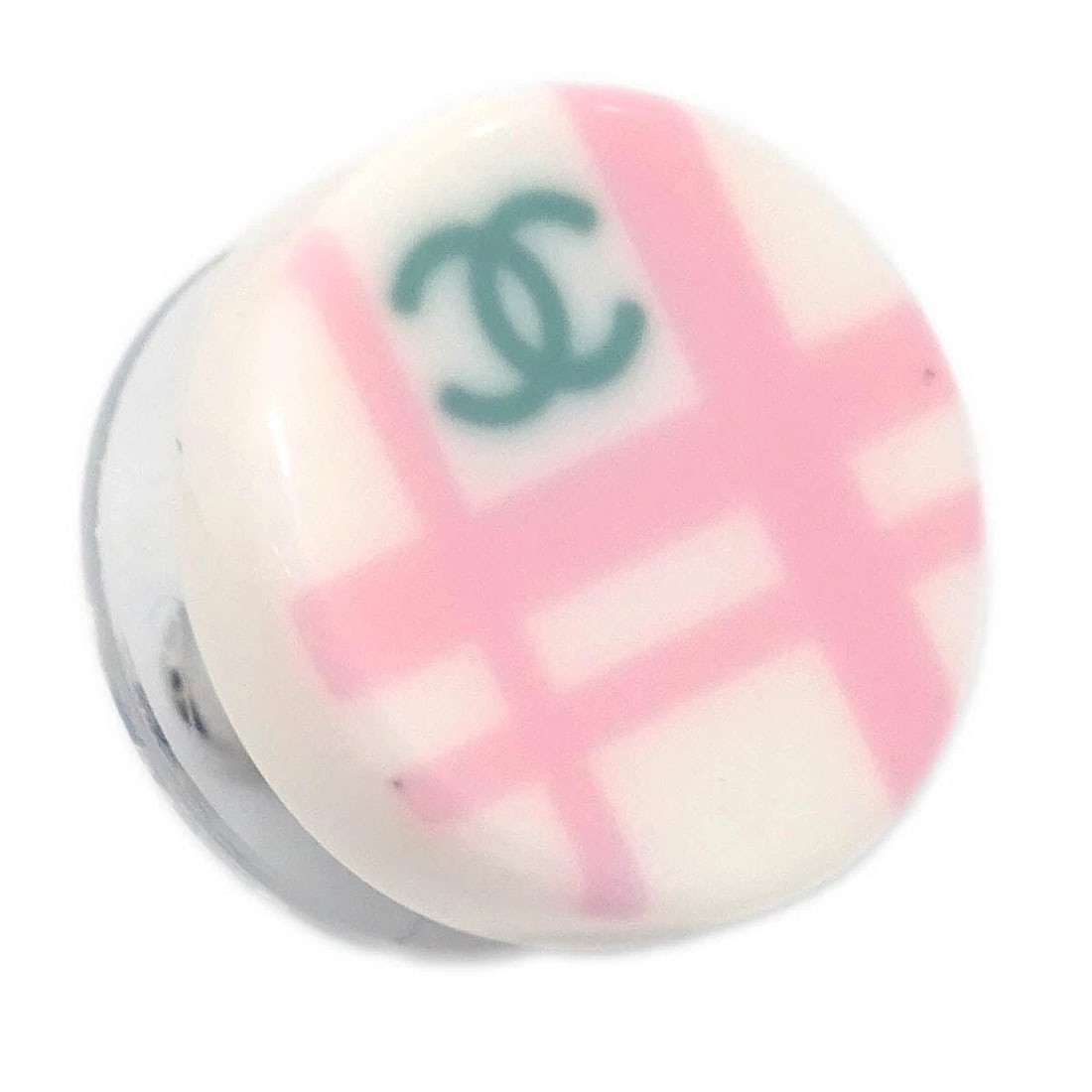 CHANEL BUTTON PIERCED EARRINGS WHITE - 2