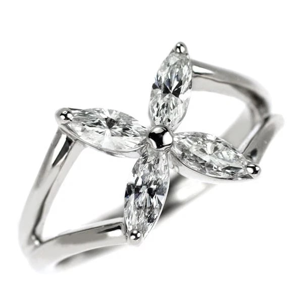 PT900 DIAMOND RING FLOWER: Pt900 diamond ring flower Brand: None Type/Style: Ring Material: Metal Purity 900, Metal Platinum, Main Stone/Creation Natural Color: Platinum Size: 4.75 - 5 US Accessories: None Accessories