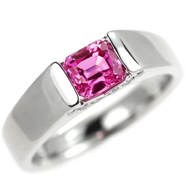 PT900 PINK SAPPHIRE DIAMOND RING: Pt900 pink sapphire diamond ring Brand: None Type/Style: Ring Material: Metal Purity 900, Metal Platinum, Main Stone/Creation sapphires Color: None Size: 6.75 - 7 US Accessories: None Acce
