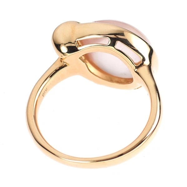 K18PG ROSE QUARTZ DIAMOND RING - 2