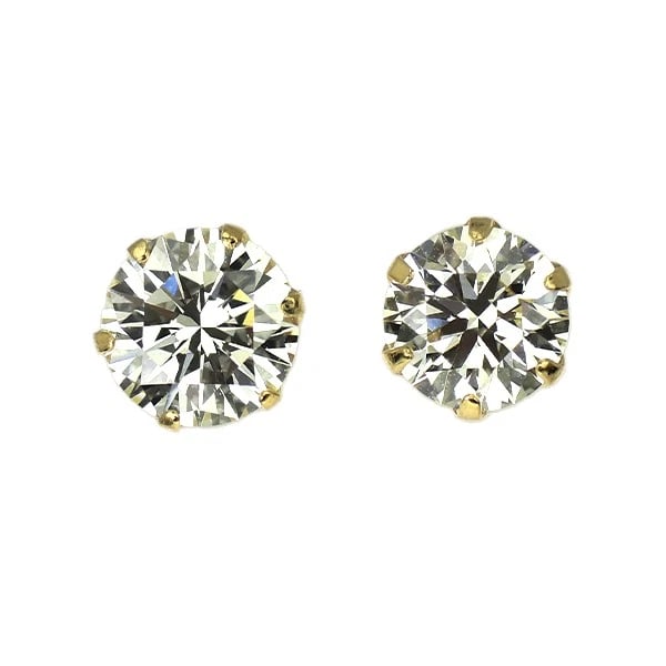 BRAND NEW K18YG DIAMOND EARRINGS: Brand New K18YG Diamond Earrings Brand: None Type/Style: piercing Material: Metal Purity K18, Metal Gold, Main Stone/Creation Natural Color: None Size: Length/Width/Diameter3.9 Accessories: