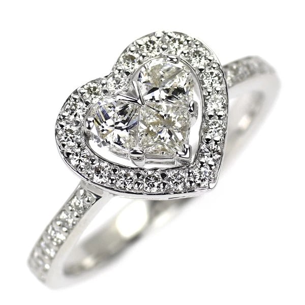 K18WG DIAMOND RING: K18WG diamond ring Brand: None Type/Style: Ring Material: Metal Purity K18, Metal Gold, Main Stone/Creation Natural Color: White Gold Size: 5.5 - 5.75 US Accessories: None Accessories Notice: