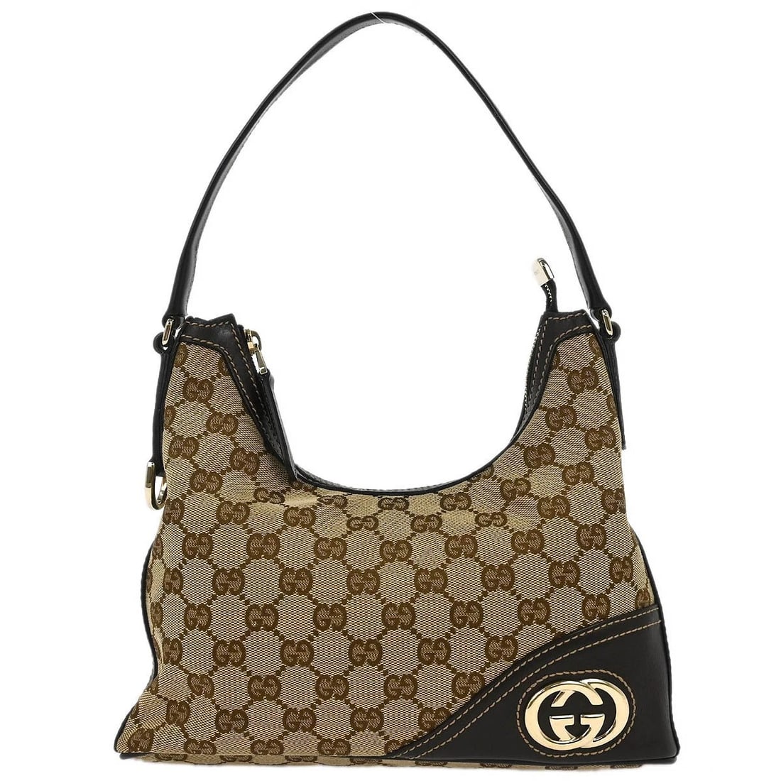 GUCCI BEIGE CANVAS GG HOBO HANDBAG (1 of 7)