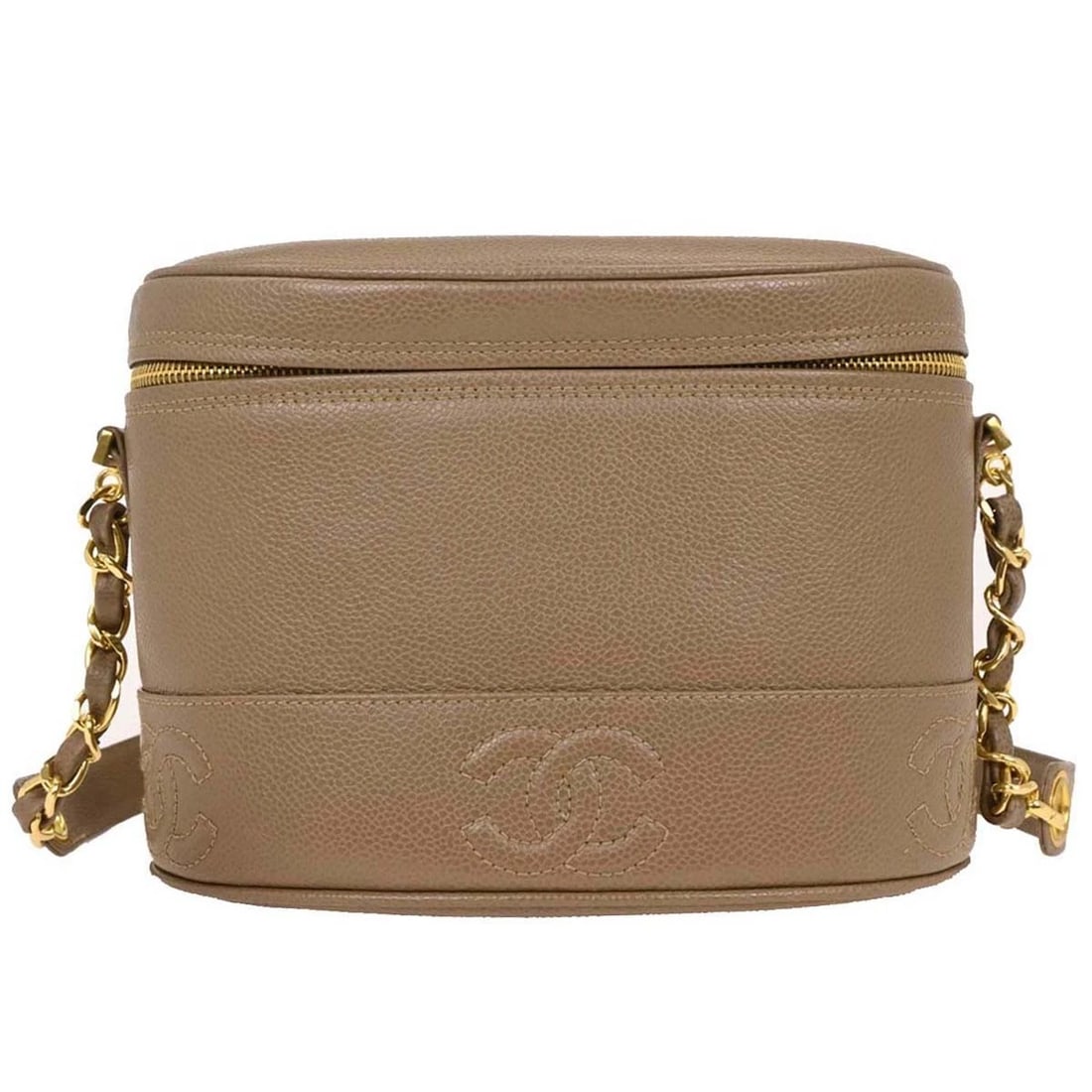 CHANEL BROWN CALFSKIN SHOULDER BAG: Chanel Brown Calfskin Shoulder Bag Brand: CHANEL Type/Style: Shoulder Bag Material: Caviar Skin Leather Color: Brown Size: W 8.7 x H 6.3 x D 3.1 " Strap Drop. 21.3 " Accessories: None Acce