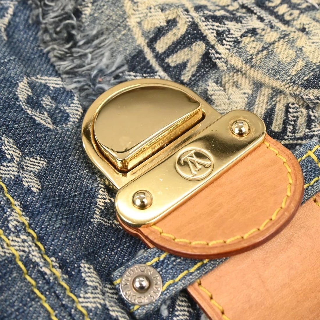 LOUIS VUITTON MONOGRAM DENIM PATCHWORK POSTIE 2WAY HANDBAG - 4