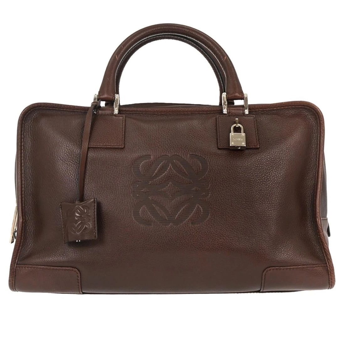LOEWE BROWN LEATHER AMAZONA 36 HANDBAG (1 of 6)