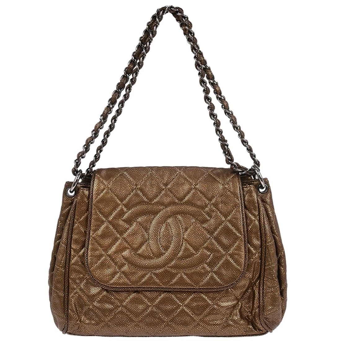 CHANEL BROWN CALFSKIN TIMELESS ACCORDION FLAP SHOULDER BAG (1 of 5)