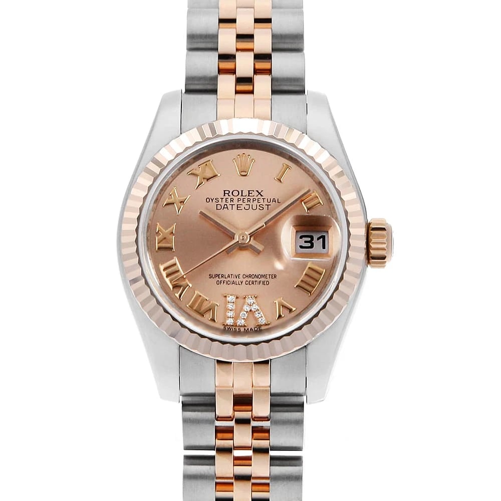 ROLEX DATEJUST VI DIAMOND PINK WRIST WATCH: ROLEX Datejust VI diamond pink Wrist Watch Brand: ROLEX Type: Wrist watch Material: Band Material Stainless Steel/Everose Gold, Case Material Stainless Steel Color: Pink Size: Case:W26mm Circumfer