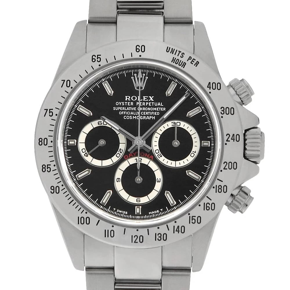 ROLEX COSMOGRAPH DAYTONA BLACK TRITINOVA WRIST WATCH: ROLEX Cosmograph Daytona black Tritinova Wrist Watch Brand: ROLEX Type: Wrist watch Material: Band Material Stainless Steel, Case Material Stainless Steel Color: Black Size: Case:W40mm Circumferen