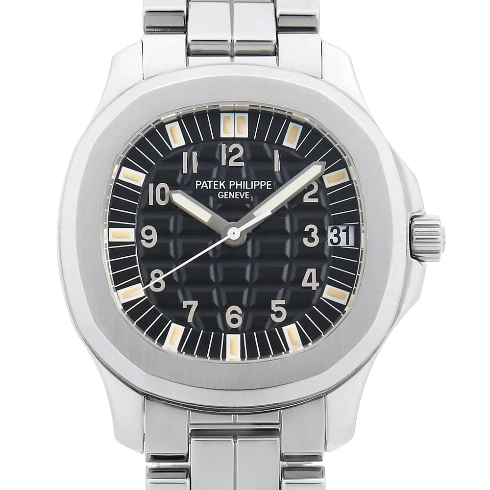 PATEK PHILIPPE AQUANAUT LARGE WRIST WATCH: PATEK PHILIPPE Aquanaut Large Wrist Watch Brand: PATEK PHILIPPE Type: Wrist watch Material: Band Material Stainless Steel, Case Material Stainless Steel Color: Black Size: Case:W38mm Circumference
