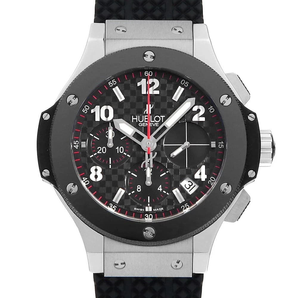HUBLOT BIG BANG STEELCERAMIC SECOND HAND WRIST WATCH: HUBLOT Big Bang SteelCeramic second hand Wrist Watch Brand: HUBLOT Type: Wrist watch Material: Band Material rubber, Case Material Stainless Steel Color: Black Size: Case:W41mm Accessories: None