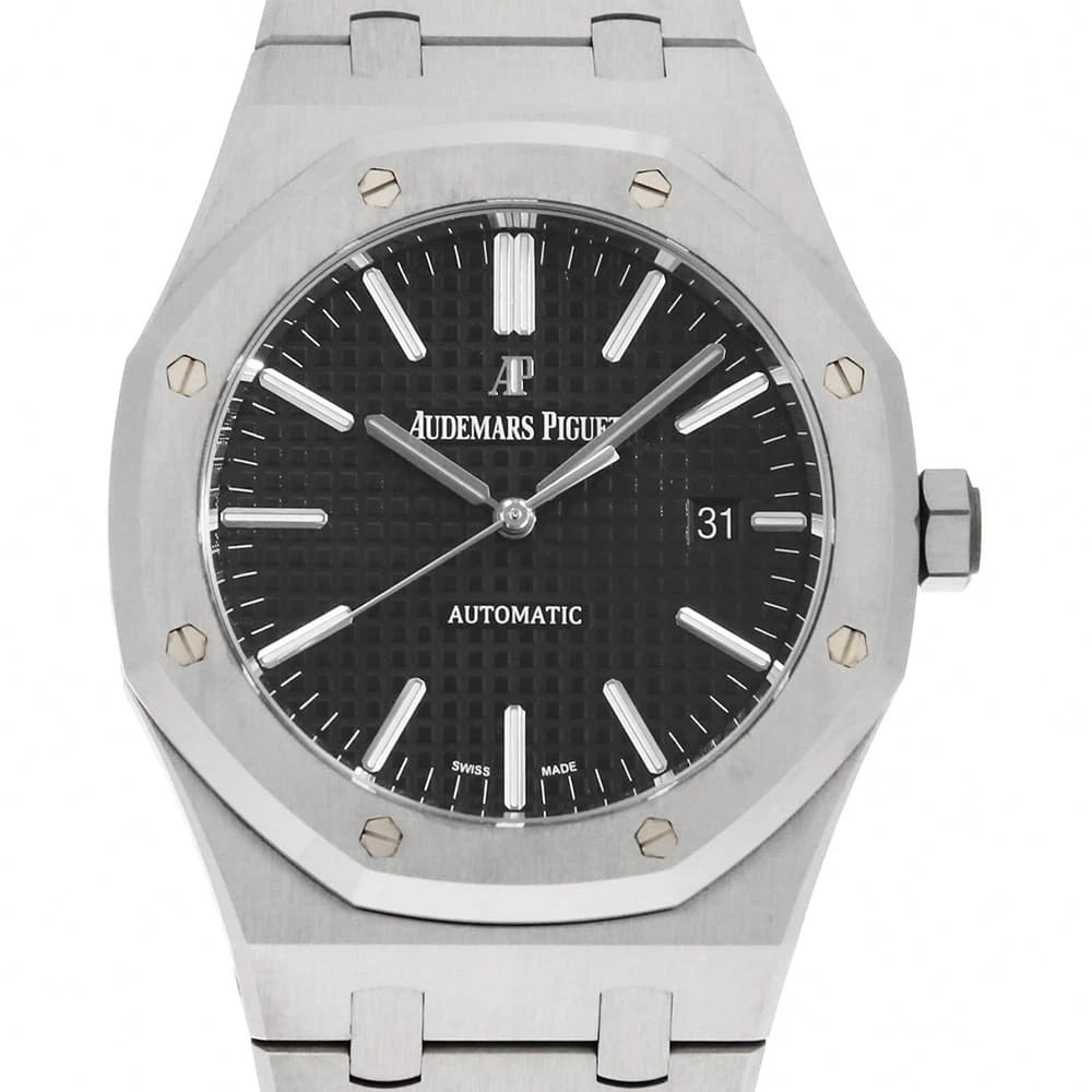 AUDEMARS PIGUET ROYAL OAK SECOND HAND WRIST WATCH: AUDEMARS PIGUET Royal oak second hand Wrist Watch Brand: AUDEMARS PIGUET Type: Wrist watch Material: Band Material Stainless Steel, Case Material Stainless Steel Color: Black Size: Case:W41mm Circ