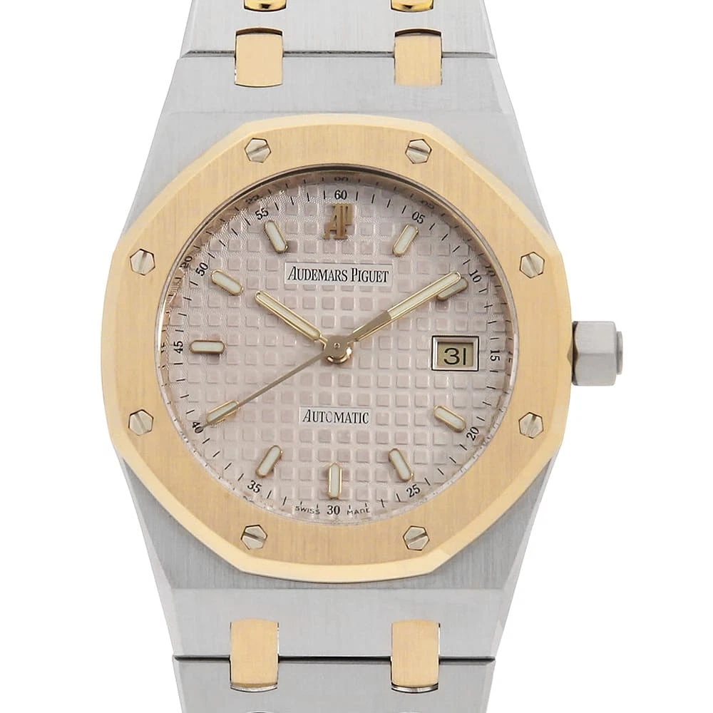 AUDEMARS PIGUET ROYAL OAK WRIST WATCH: AUDEMARS PIGUET Royal oak Wrist Watch Brand: AUDEMARS PIGUET Type: Wrist watch Material: Band Material Stainless Steel/Yellow Gold, Case Material Stainless Steel Color: White Size: Case:W33mm Circ