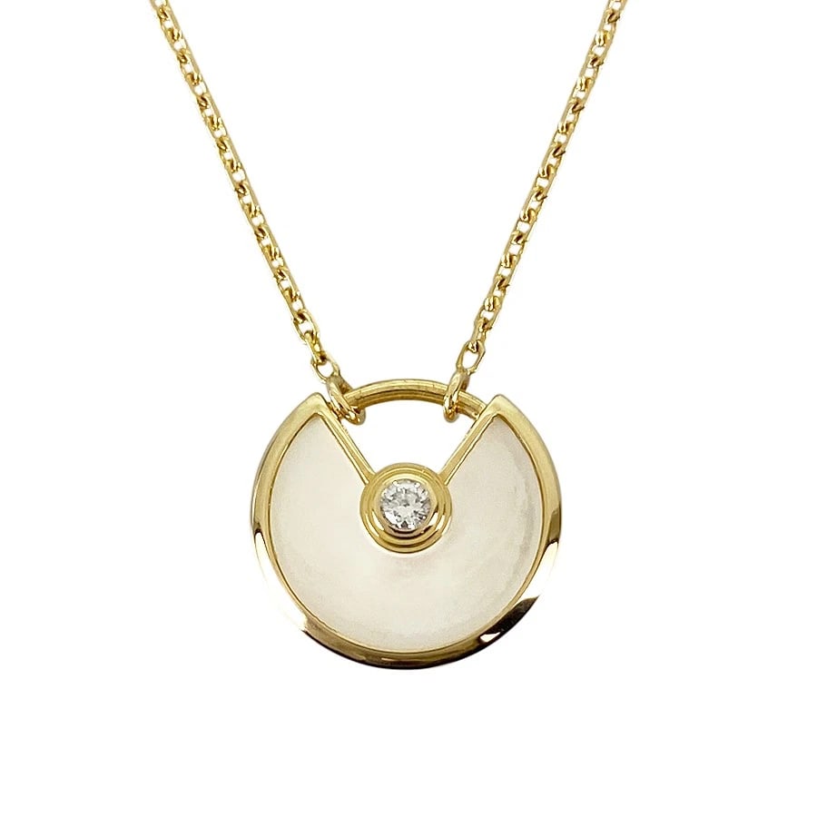 CARTIER YELLOW GOLD SHELL DIAMOND NECKLACE: Cartier Yellow gold Shell Diamond Necklace Brand: Cartier Type/Style: Necklace Material: 18K Yellow Gold, Main Stone/Creation Natural Color: Gold Size: full length:40cm Top size:12mm 