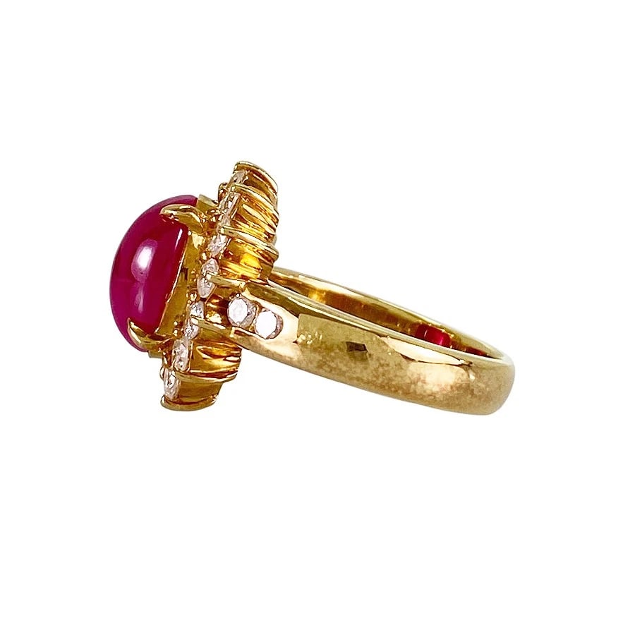 RING YELLOW GOLD RUBY DIAMOND - 2
