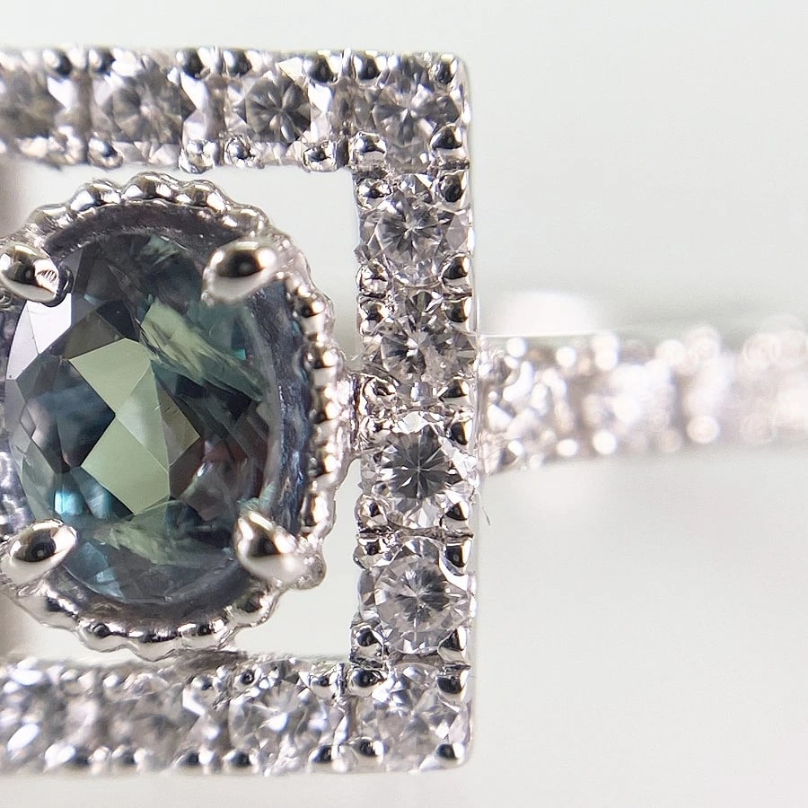 RING PLATINUM ALEXANDRITE DIAMOND - 3