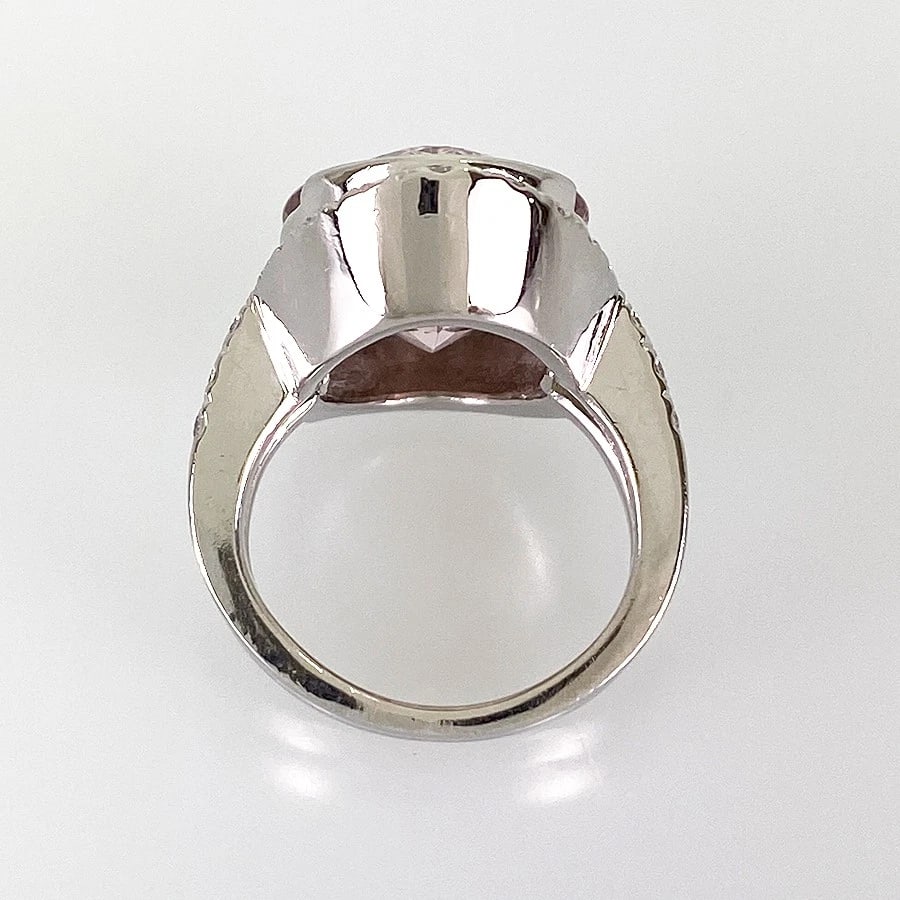 RING PLATINUM MORGANITE DIAMOND - 2
