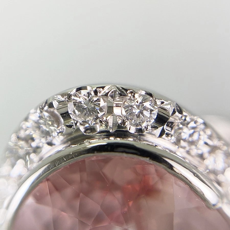 RING PLATINUM MORGANITE DIAMOND - 3