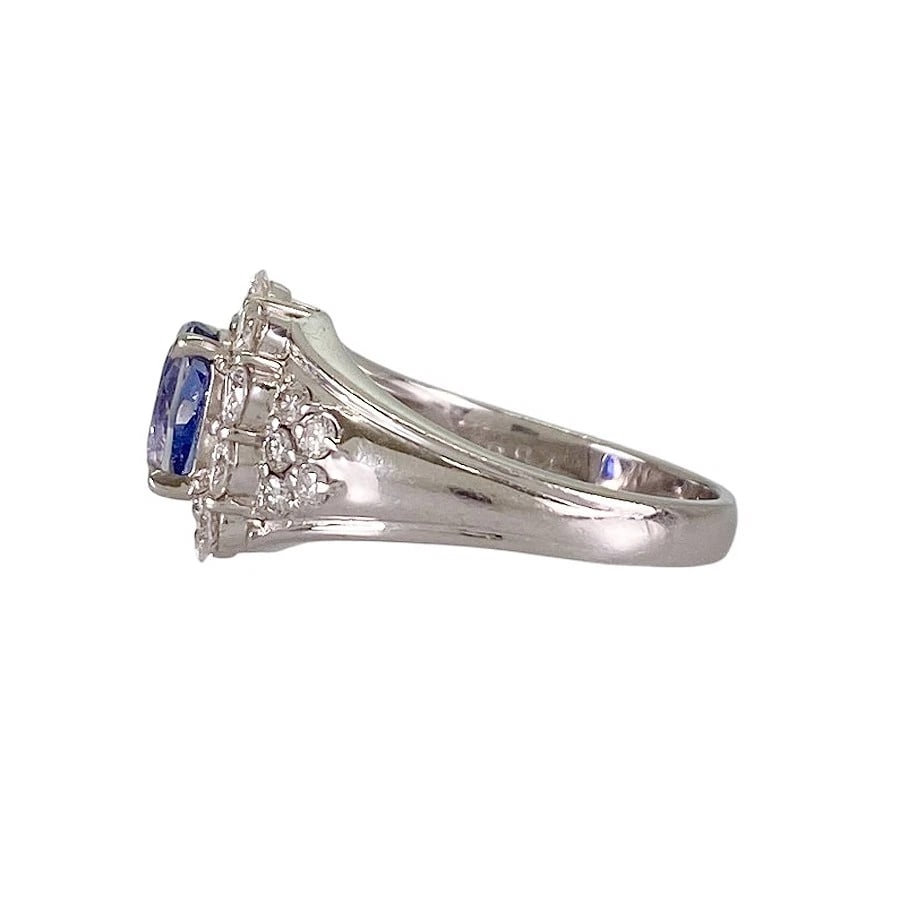 RING PLATINUM BLUE SAPPHIRE DIAMOND - 2