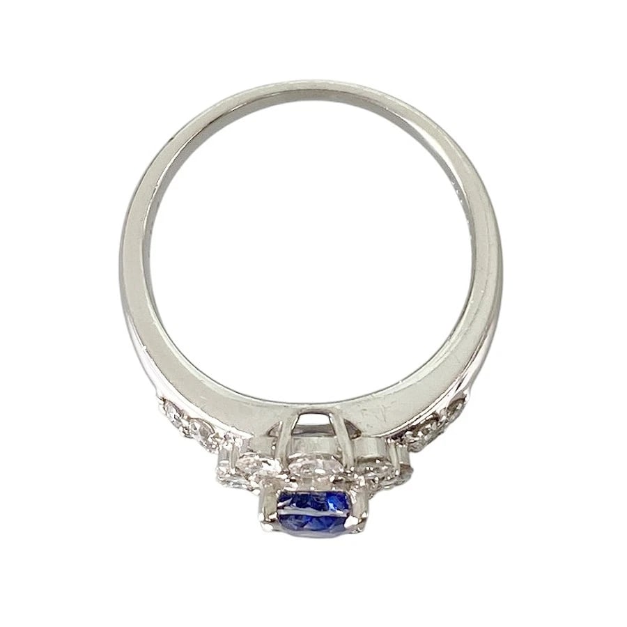 RING PLATINUM BLUE SAPPHIRE DIAMOND - 3