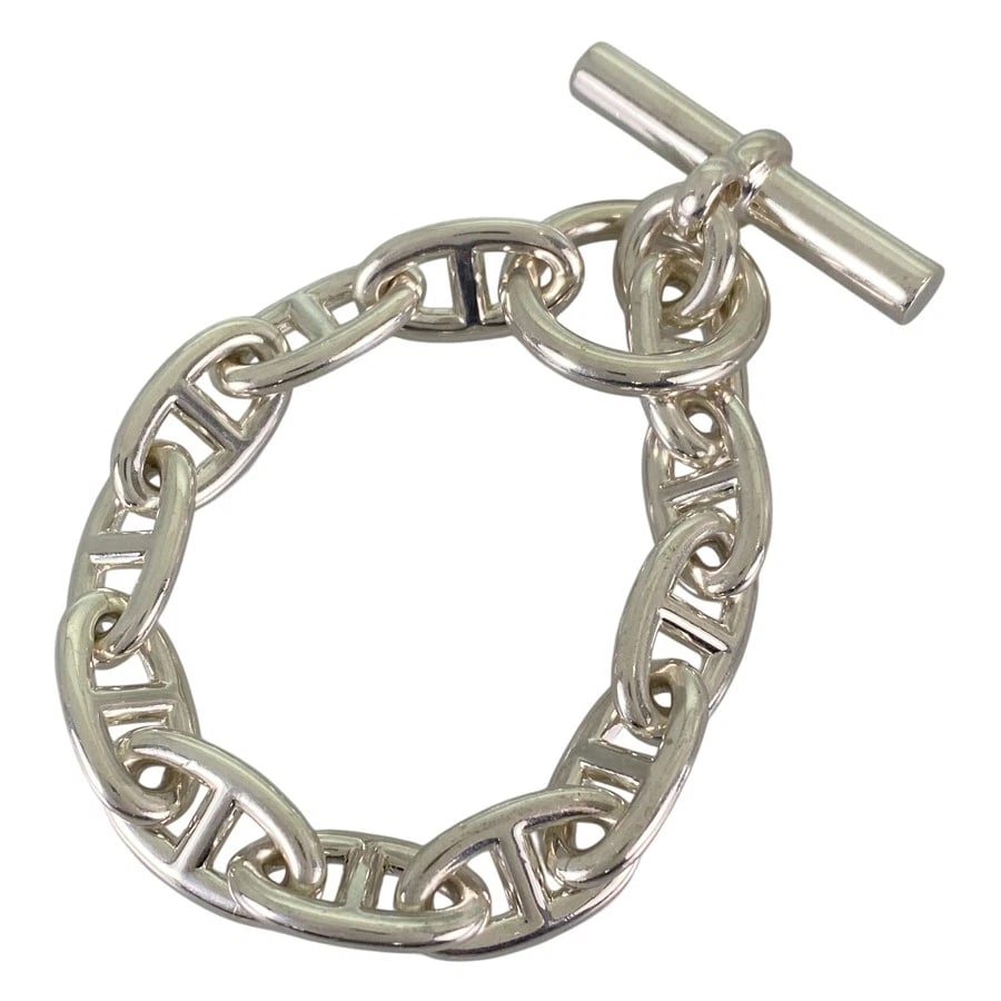 HERMES CHAINE D'ANCRE GM SILVER BRACELET: HERMES Chaine d'Ancre GM Silver Bracelet Brand: HERMES Type/Style: Bracelet Material: Silver 925, Color: Silver Size: Frame size (per frame):20.4mm×11.3mm Wrist Size:16cm Accessories: None