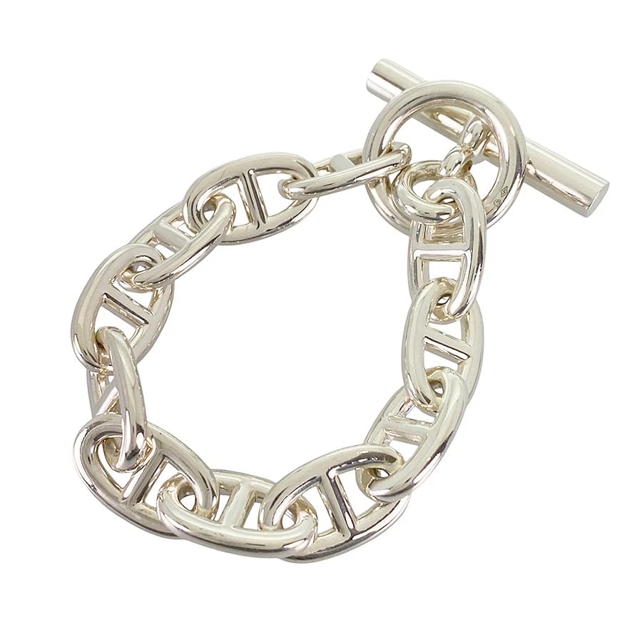HERMES CHAINE D'ANCRE TGM SILVER BRACELET: HERMES Chaine d'Ancre TGM Silver Bracelet Brand: HERMES Type/Style: Bracelet Material: Silver 925, Color: Silver Size: Frame size:23.5mm×13.9mm Wrist Size:17cm Accessories: None Accessories