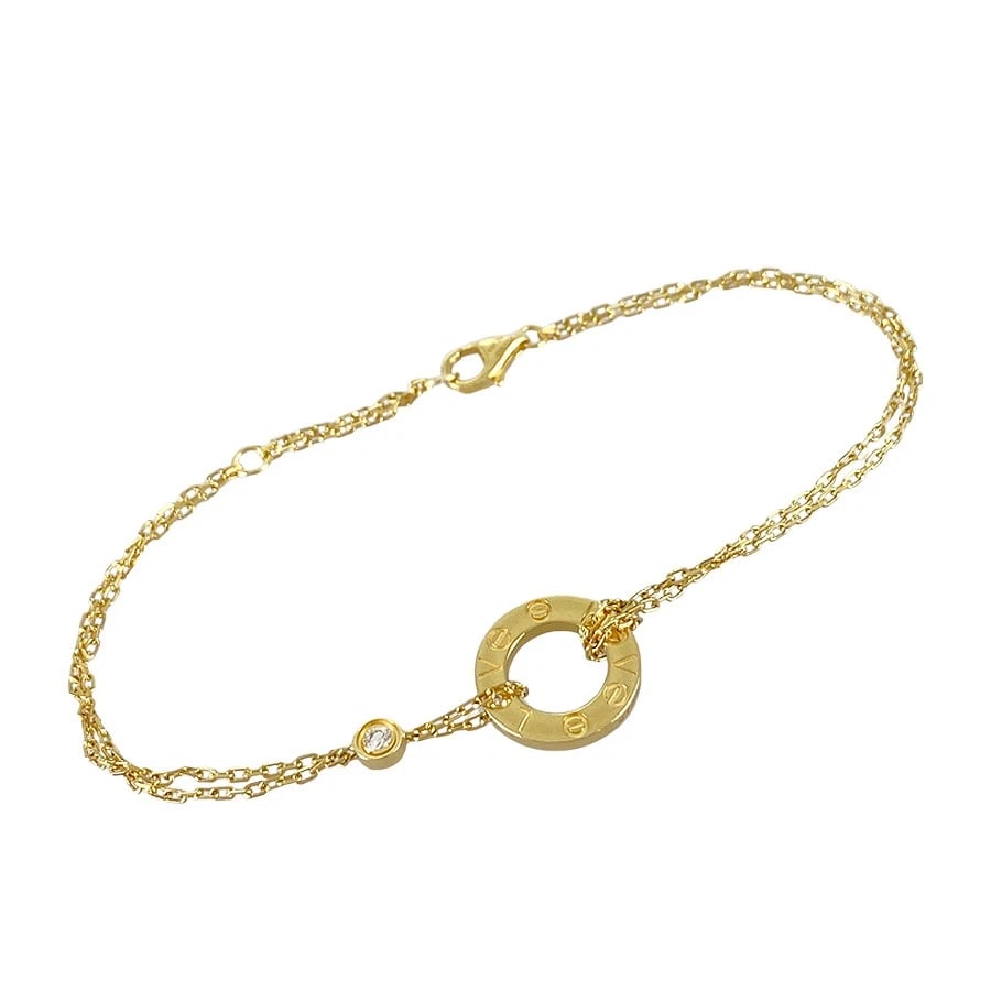 CARTIER LOVE CIRCLE YELLOW GOLD DIAMOND BRACELET: Cartier Love circle Yellow gold Diamond Bracelet Brand: Cartier Type/Style: Bracelet Material: 18K Yellow Gold, Main Stone/Creation Natural Color: Gold Size: length:18.5cm Top size:12.9mm Accesso