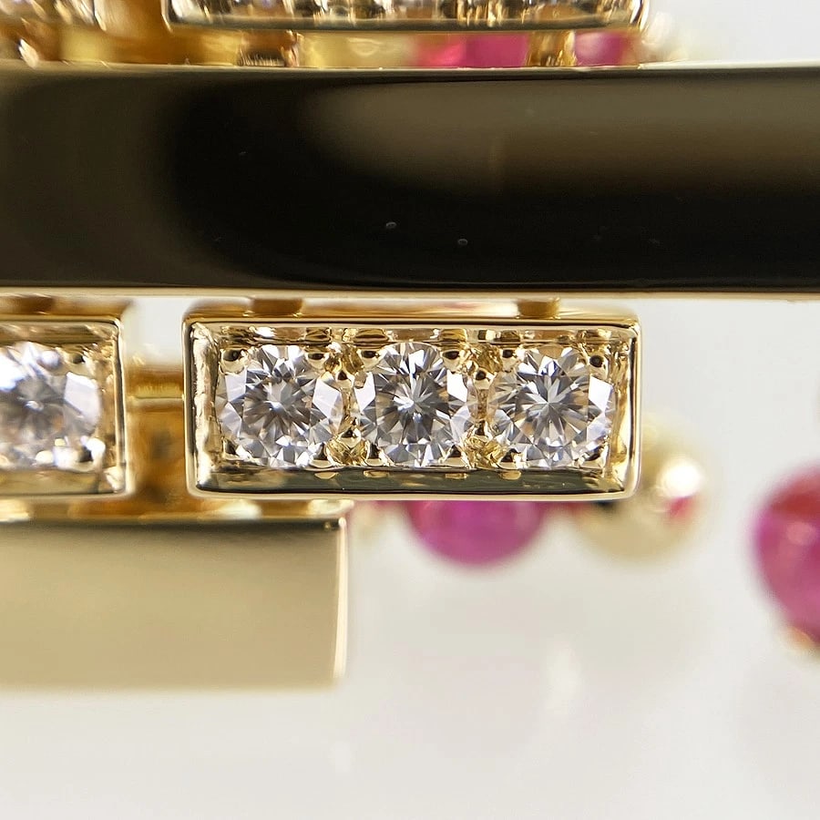 CARTIER YELLOW GOLD RUBY DIAMOND RING - 6