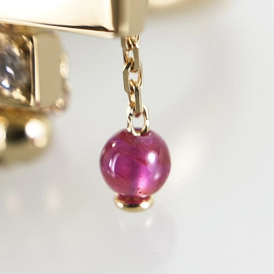 CARTIER YELLOW GOLD RUBY DIAMOND RING - 7