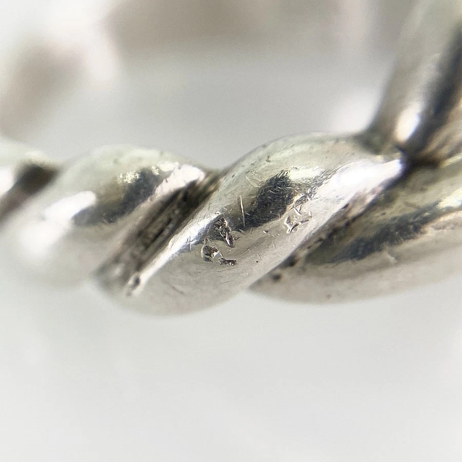 HERMES TORSADE SILVER RING - 7