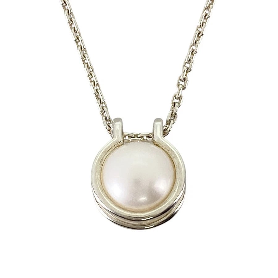 TIFFANY&CO. FRESHWATER PEARL LINK PENDANT SILVER PEARL NECKLACE: TIFFANY&Co. Freshwater Pearl Link Pendant Silver Pearl Necklace Brand: Tiffany & Co. Type/Style: Necklace Material: Sv925, Main Stone/Creation Cultured Color: Silver Size: Pearl size:10.0mm Top