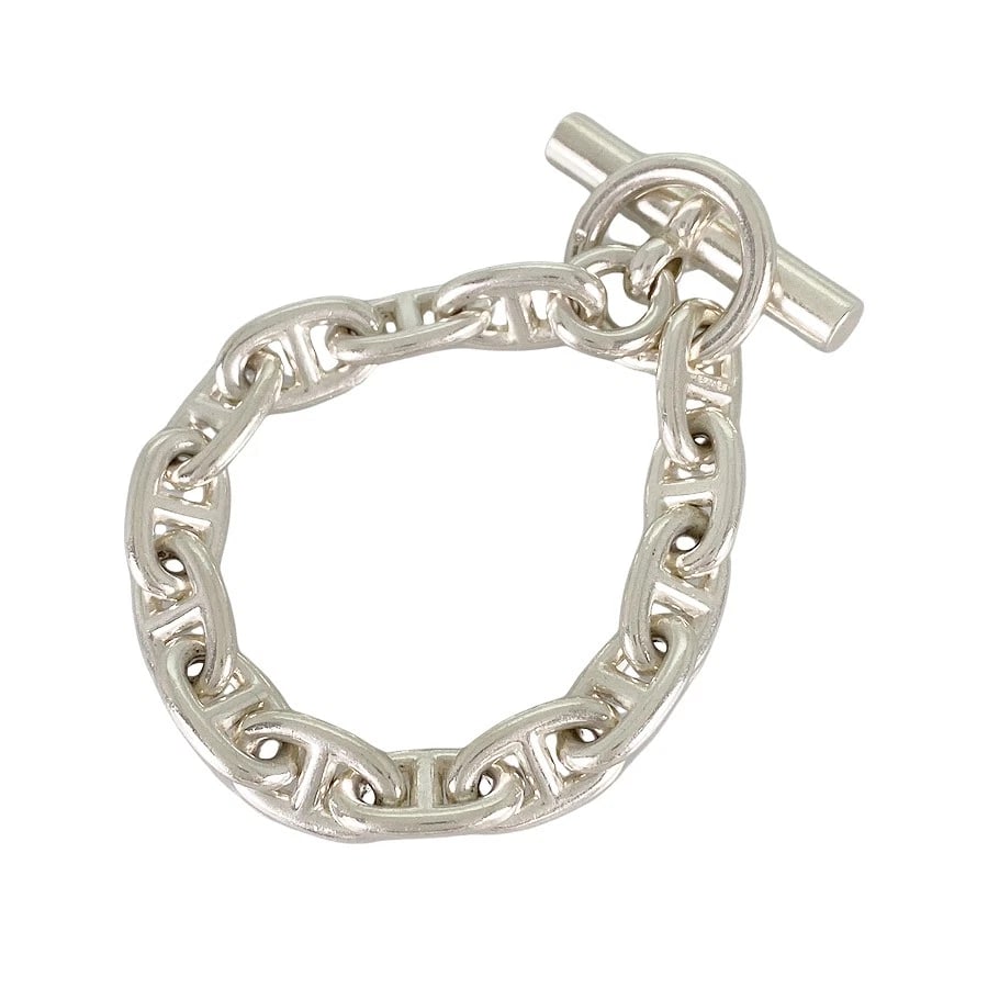 HERMES CHAINE D'ANCRE MM SILVER BRACELET: HERMES Chaine d'Ancre MM Silver Bracelet Brand: HERMES Type/Style: Bracelet Material: Silver 925, Color: Silver Size: Wrist Size:15cm Accessories: None Accessories Notice: When purchasing