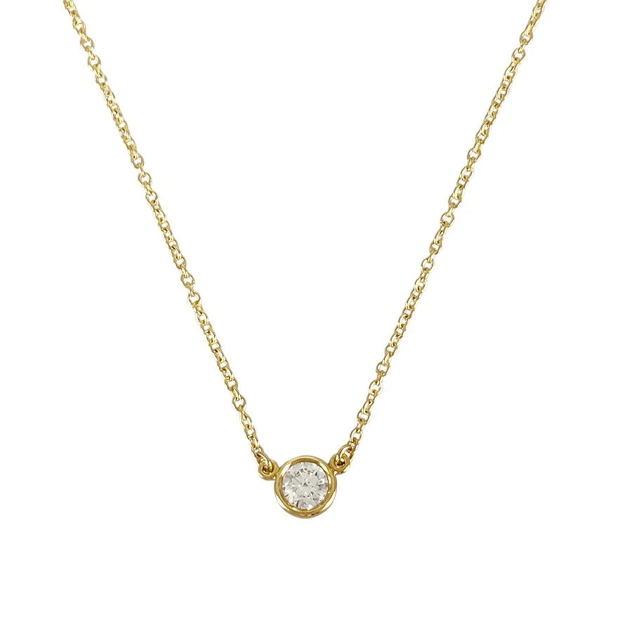 TIFFANY&CO. BY THE YARD YELLOW GOLD DIAMOND NECKLACE: TIFFANY&Co. By The Yard Yellow gold Diamond Necklace Brand: TIFFANY&Co. Type/Style: Necklace Material: 18K Yellow Gold, Main Stone/Creation Natural Color: Gold Size: Top size:4.9mm Necklace