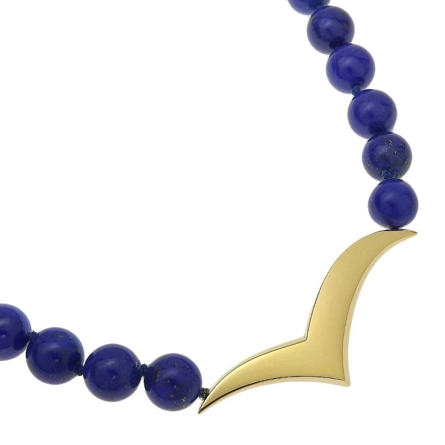 TIFFANY & CO. SEAGULL LAPIS LAZULI K18YG NECKLACE: Tiffany & Co. Seagull Lapis Lazuli K18YG Necklace Brand: Tiffany & Co. Type/Style: Necklace Material: Metal Purity K18, Metal Yellow Gold, Color: Yellow Gold Size: Neck circumference: Approx. 47.0