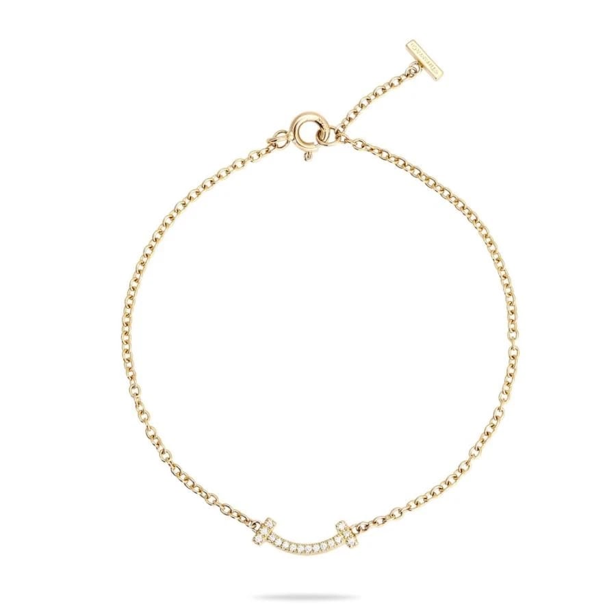 TIFFANY & CO. T SMILE K18YG DIAMOND BRACELET (1 of 3)