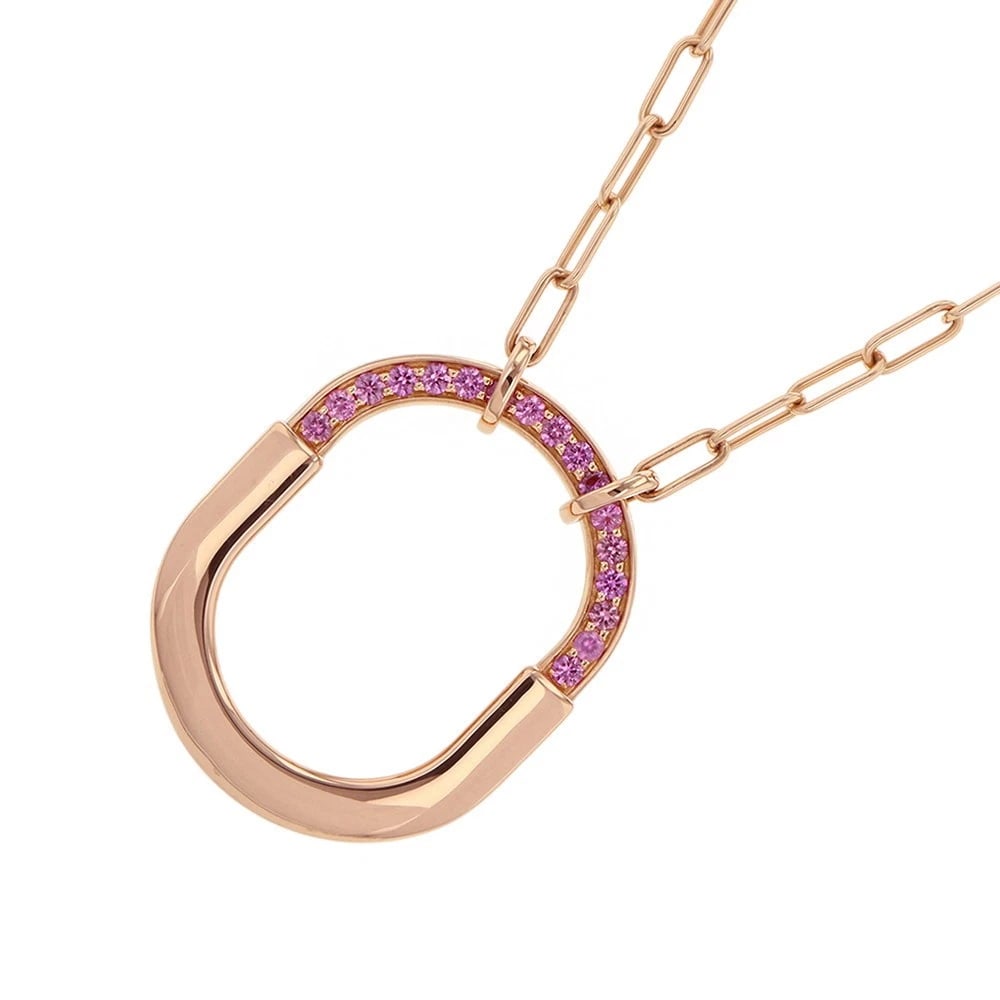TIFFANY ROCK PENDANT MEDIUM NECKLACE PINK SAPPHIRE: Tiffany Rock Pendant Medium Necklace Pink Sapphire Brand: Tiffany & Co. Type/Style: Necklace Material: Metal Purity Au750, Metal K18PG Pink Gold, Main Stone/Creation Natural Color: K18PG Pink