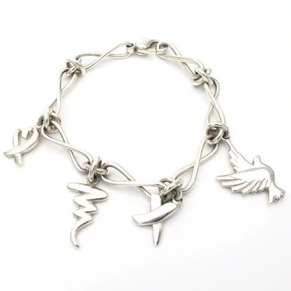 TIFFANY & CO. PICASSO CHARM 925 SILVER BRACELET: Tiffany & Co. Picasso Charm 925 Silver Bracelet Brand: Tiffany & Co. Type/Style: Bracelet Material: Metal Purity 925, Metal Silver, Color: Silver Size: Wrist circumference: approx. 17.5cm 