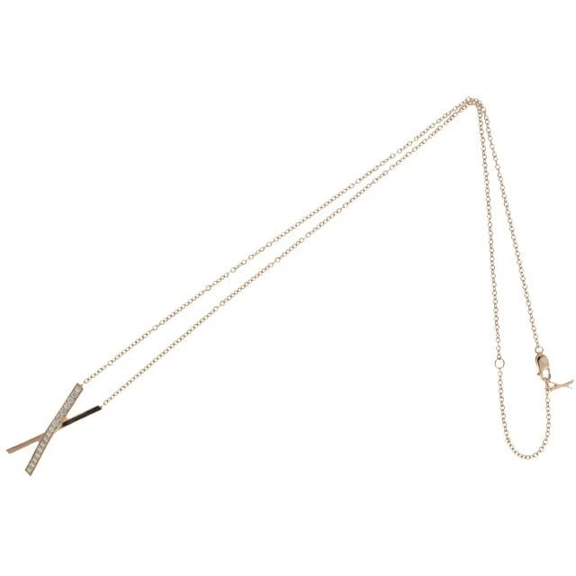 TIFFANY ATLAS X DIAMOND NECKLACE PENDANT K18 PG: Tiffany Atlas X Diamond Necklace Pendant K18 PG Brand: Tiffany & Co. Type/Style: Necklace Material: Metal Purity Au750, Metal K18PG Pink Gold, Main Stone/Creation Natural Color: Pink Gold Size: To