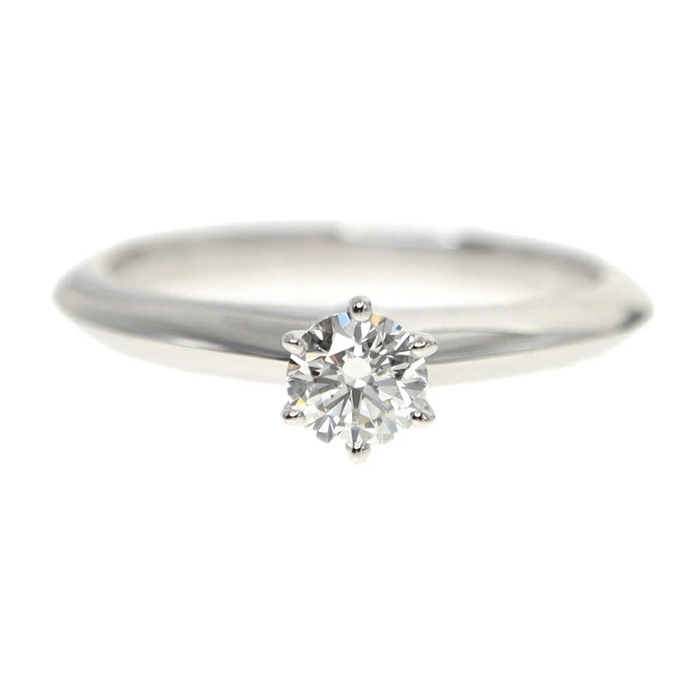 TIFFANY & CO. PT950 DIAMOND RING: Tiffany & Co. Pt950 Diamond Ring Brand: Tiffany & Co. Type/Style: Ring Material: Metal Purity Pt950, Metal Platinum, Main Stone/Creation Natural Color: Platinum Size: US 4 Accessories: None