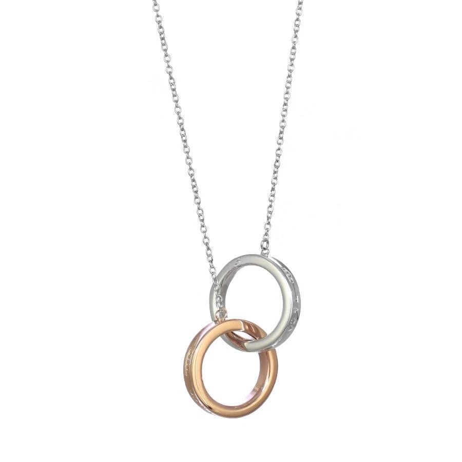 TIFFANY & CO. INTERLOCKING CIRCLE NECKLACE: Tiffany & Co. Interlocking Circle Necklace Brand: Tiffany & Co. Type/Style: Necklace Material: Metal Purity 925/ K18, Metal Silver / Rose Gold, Color: Silver / Rose Gold Size: Top Diameter: Approx