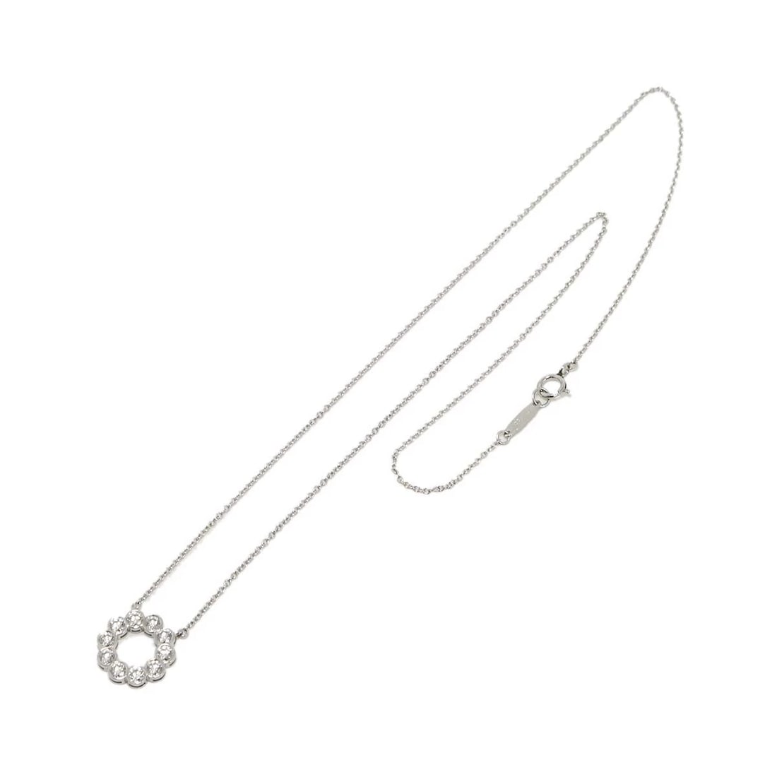TIFFANY & CO. JAZZ CIRCLE NECKLACE DIAMOND: Tiffany & Co. Jazz Circle Necklace Diamond Brand: Tiffany & Co. Type/Style: Necklace Material: Metal Purity PT950, Metal Platinum, Main Stone/Creation Natural Color: Platinum Size: Neck circumfere